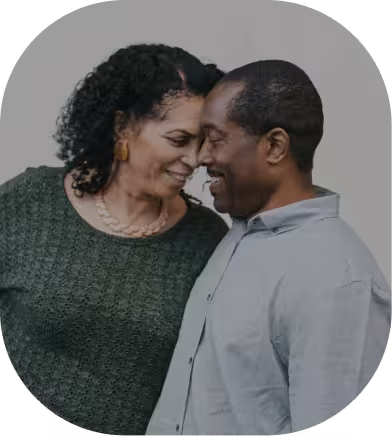 Older couple embracing
